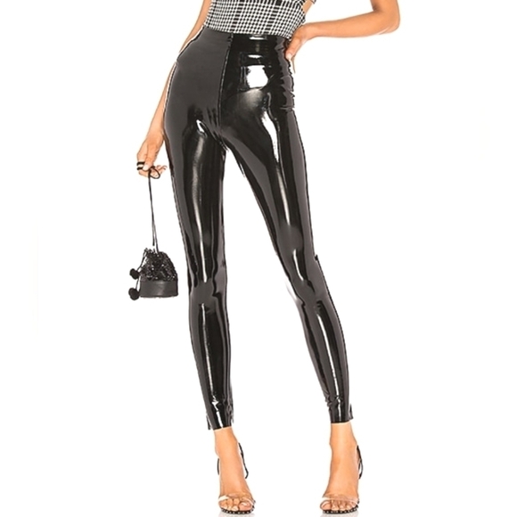 Commando Control Black Faux Patent Leather Leggings M - Picture 1 of 6